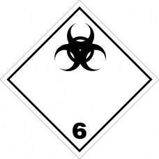 Contrassegno adesivo 30x30 per veicoli a norme A.D.R. Cl. 6 Pericolo biologico-106103/A/30