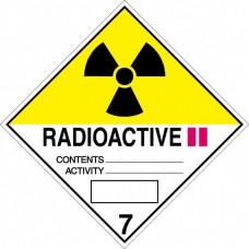 Contrassegno adesivo 30x30 per veicoli a norme A.D.R. Cl. 7/B Radioattivi Cat. 2-106105/A/30