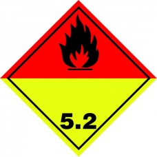 Contrassegno adesivo 30x30 per veicoli a norme A.D.R. Cl. 5.2 Comburenti o perossidi organici-106107/A/30