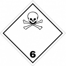 Contrassegno adesivo 30x30 per veicoli a norme A.D.R. Cl. 6 Tossici-106108/A/30