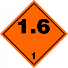 Contrassegno adesivo 30x30 per veicoli a norme A.D.R. Cl. 1.6 Esplosivi-106111/A/30