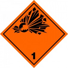 Contrassegno adesivo 30x30 per veicoli a norme A.D.R. Cl. 1.1, 1.2, 1.3 Esplosivi-106126/A/30