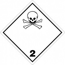 Contrassegno adesivo 30x30 per veicoli a norme A.D.R. Cl. 2 Gas tossico-106128/A/30