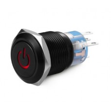 Interruttore antivandalo rosso bistabile luminoso - 12V ON/ON-INT130