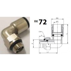 Gomito maschio girevole cilindrico BSPP 10-1/4 in ottone-plastica-RK721410...
